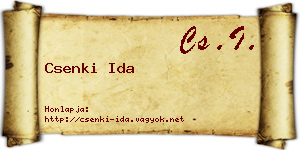 Csenki Ida névjegykártya